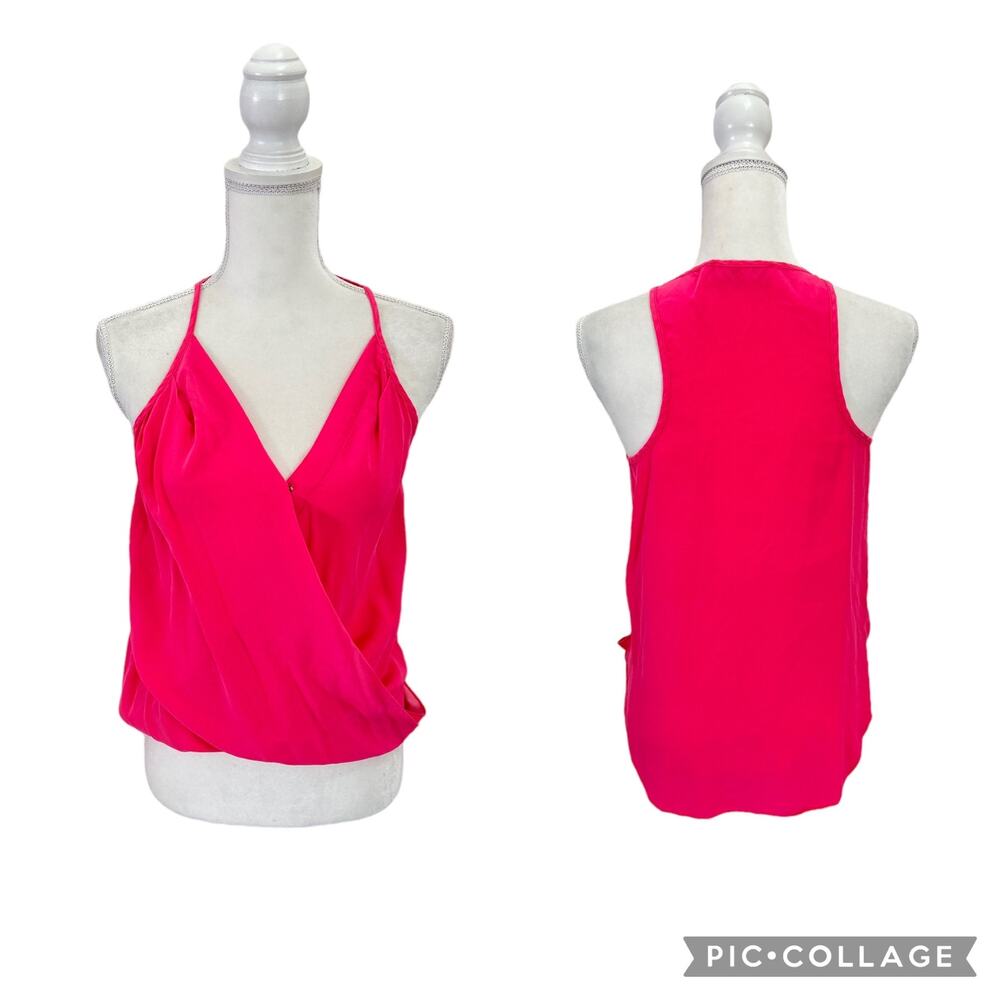 Amanda Uprichard Revolve Silk Crossover Pink Cami Tank Top Size Small